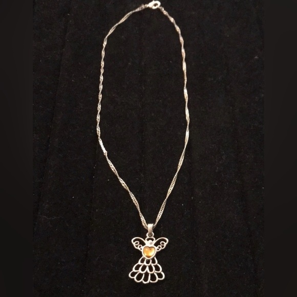 Silver and Gold Avon Angel Pendant Necklace - Picture 3 of 5